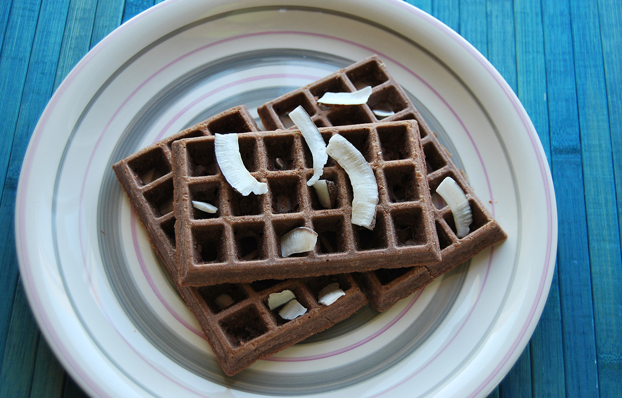 Waffle al cocco e cacao
